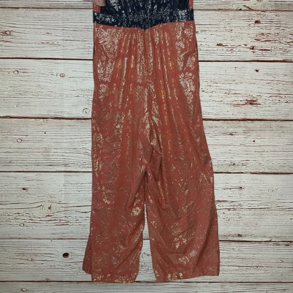 Anthropologie Akemi + Kin Sofia Metallic Jumpsuit Sz 14 - Picture 12 of 16